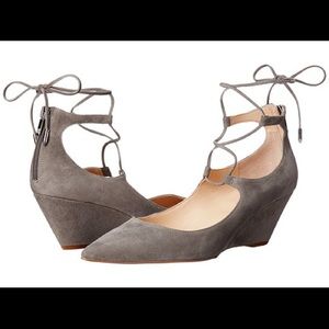 Ivanka Trump lace up pointed toe wedge - Winogrand
